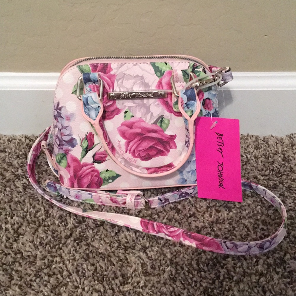 Betsey Johnson Floral Top Handle Crossbody